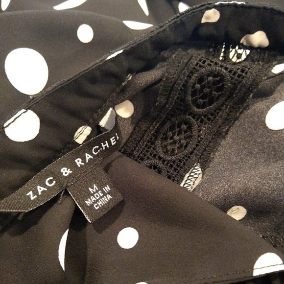 Zac & Rachel Dot and Lace Blouse size Medium - Picture 2 of 7